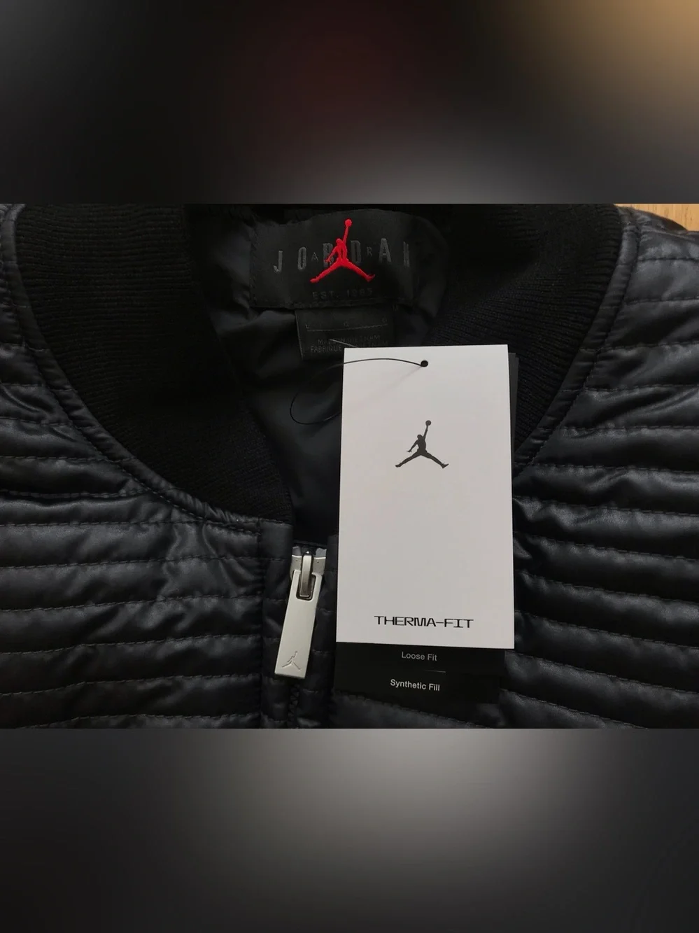 Size Large Mens Jordan Flight Nylon Full-Zip Varsity Jacket Black II5314-010